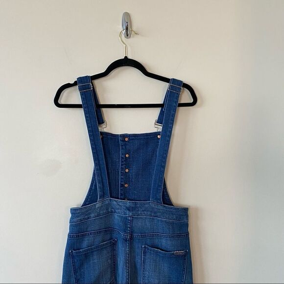 7 For All Mankind-Janette Tapered Medium Wash Overalls (Size:27) - Picture 8 of 16